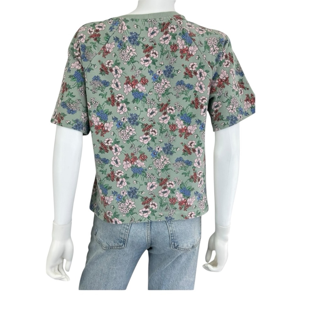 Eva Franco Green Floral Print Knit Top Size S A0035 - Picture 3 of 11